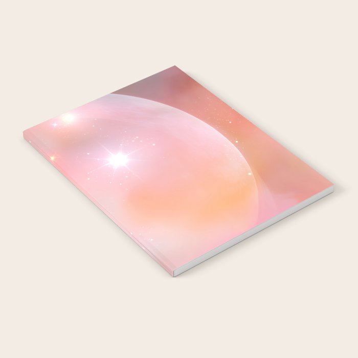 Boho Celestial Moon Abstract Cosmic Aura Art in Soft Pastels Notebook Gallery Image 2