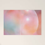 Boho Celestial Moon Abstract Cosmic Aura Art in Soft Pastels Welcome Mat Gallery Image 1