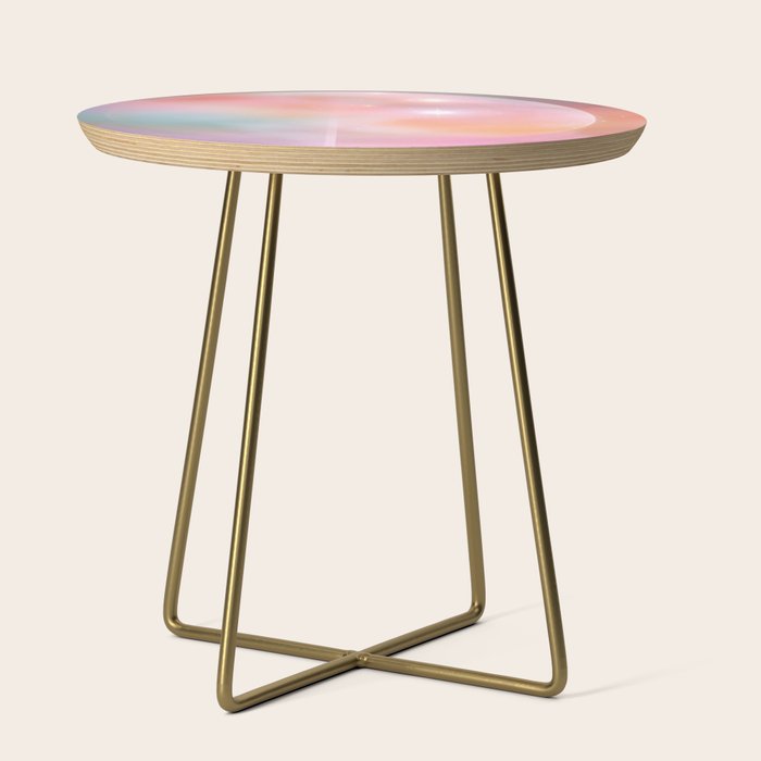 Boho Celestial Moon Abstract Cosmic Aura Art in Soft Pastels Side Table Gallery Image 1