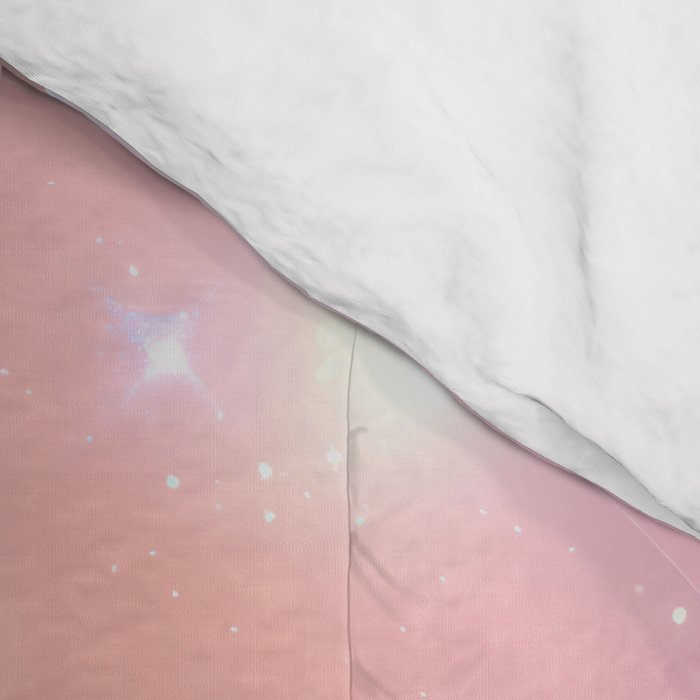 Boho Celestial Moon Abstract Cosmic Aura Art in Soft Pastels Comforter Gallery Image 4