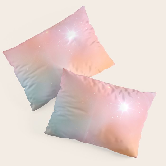 Boho Celestial Moon Abstract Cosmic Aura Art in Soft Pastels Pillow Sham Gallery Image 1