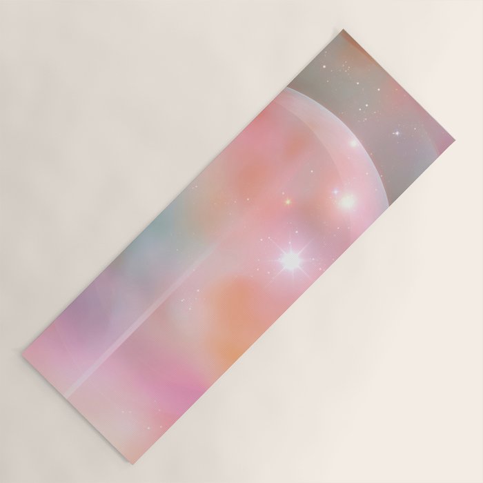 Boho Celestial Moon Abstract Cosmic Aura Art in Soft Pastels Yoga Mat Gallery Image 1