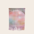 Boho Celestial Moon Abstract Cosmic Aura Art in Soft Pastels Wall Hanging Gallery Image 1