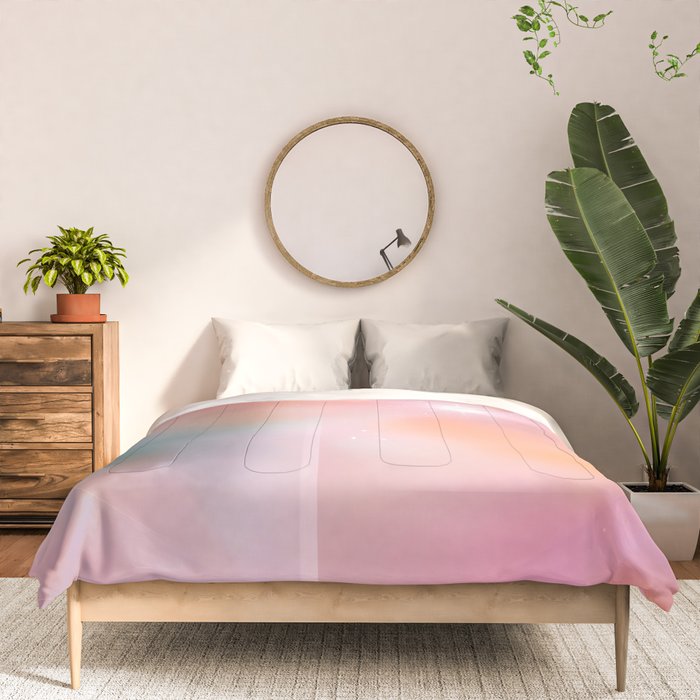 Boho Celestial Moon Abstract Cosmic Aura Art in Soft Pastels Comforter Gallery Image 3