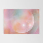 Boho Celestial Moon Abstract Cosmic Aura Art in Soft Pastels Rug Gallery Image 2