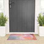 Boho Celestial Moon Abstract Cosmic Aura Art in Soft Pastels Welcome Mat Gallery Image 3