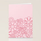 Pink Retro Garden Flower Cuff Minimal 60s Pastel Floral Stationery Card Gallery Image 2