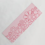 Pink Retro Garden Flower Cuff Minimal 60s Pastel Floral Yoga Mat Gallery Image 1