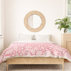 Pink Retro Garden Flower Cuff Minimal 60s Pastel Floral Duvet Cover Gallery Image 3