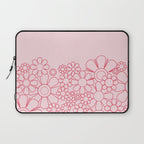 Pink Retro Garden Flower Cuff Minimal 60s Pastel Floral Laptop Sleeve Gallery Image 1