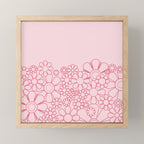 Pink Retro Garden Flower Cuff Minimal 60s Pastel Floral Mini Art Print Gallery Image 1