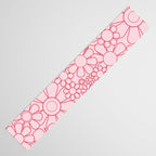 Pink Retro Garden Flower Cuff Minimal 60s Pastel Floral Table Runner Gallery Image 3