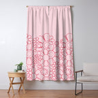 Pink Retro Garden Flower Cuff Minimal 60s Pastel Floral Window Curtain Gallery Image 5