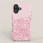 Pink Retro Garden Flower Cuff Minimal 60s Pastel Floral iPhone Case Gallery Image 1
