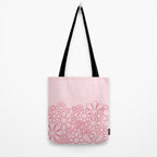 Pink Retro Garden Flower Cuff Minimal 60s Pastel Floral Tote Bag Gallery Image 2