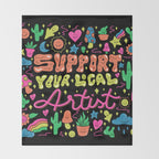 Support Your Local Artist Throw Blanket Gallery Image 2