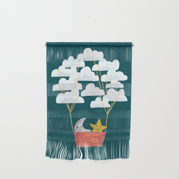Hot cloud baloon - moon and star Wall Hanging Gallery Image 1