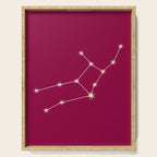 Virgo Zodiac Star Constellation Line Art Magenta Pink Serving Tray Gallery Image 1