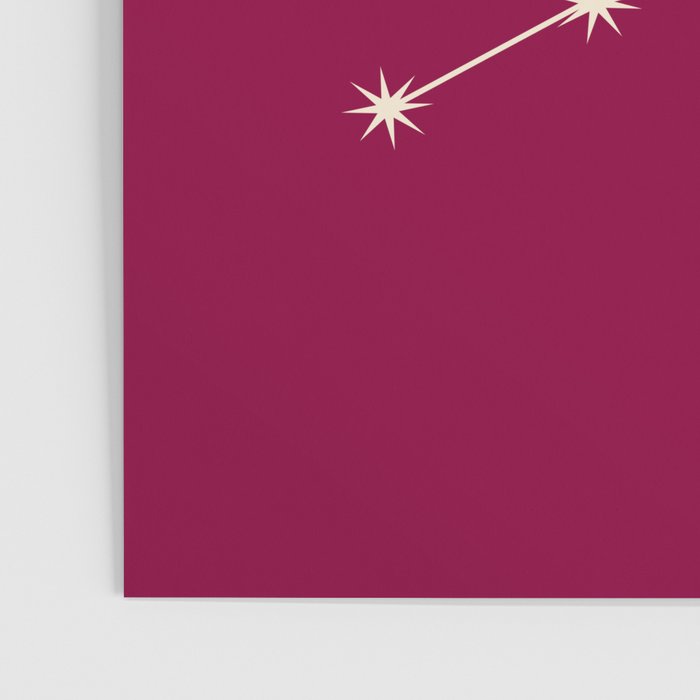 Virgo Zodiac Star Constellation Line Art Magenta Pink Poster Gallery Image 3