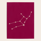 Virgo Zodiac Star Constellation Line Art Magenta Pink Poster Gallery Image 4