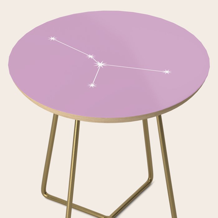 Cancer Zodiac Star Constellation Line Art Pastel Lilac Side Table Gallery Image 2