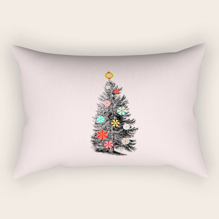 Retro Christmes tree no2 Rectangular Pillow Gallery Image 1