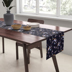Tossed Watercolor Wildflowers - Midnight Table Runner Gallery Image 2