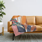 Abstract Boho Tropical Foliage 3 Throw Blanket Gallery Image 1