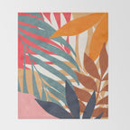 Abstract Boho Tropical Foliage 3 Throw Blanket Gallery Image 2