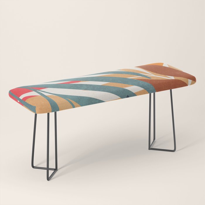 Abstract Boho Tropical Foliage 3 Bench Gallery Image 1