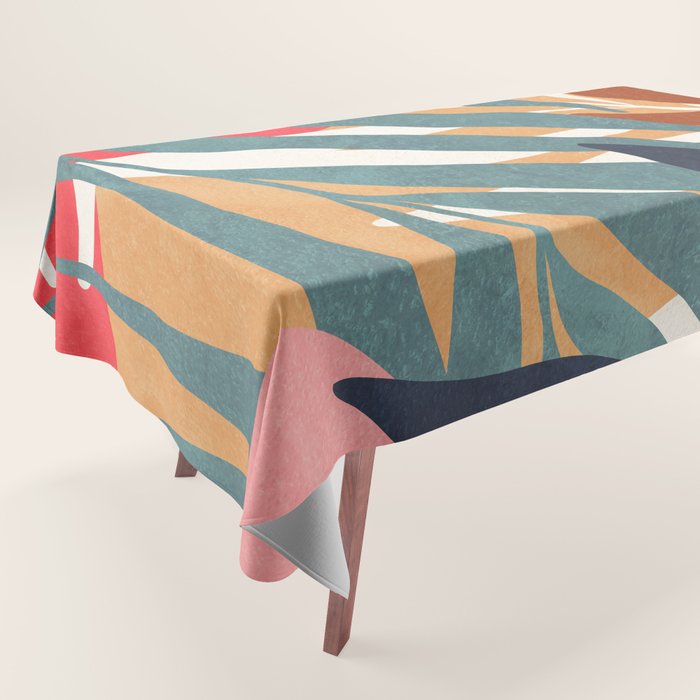 Abstract Boho Tropical Foliage 3 Tablecloth Gallery Image 1