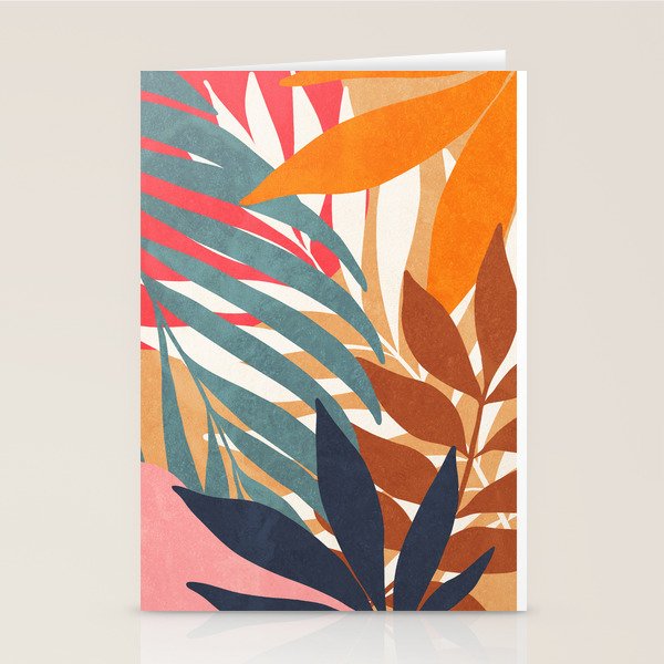 Abstract Boho Tropical Foliage 3 Stationery Card Gallery Image 1