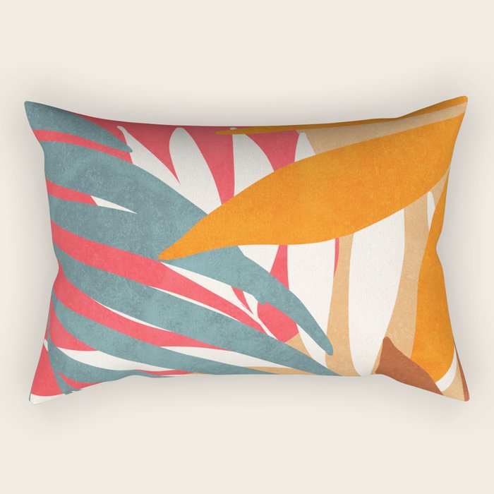 Abstract Boho Tropical Foliage 3 Rectangular Pillow Gallery Image 2