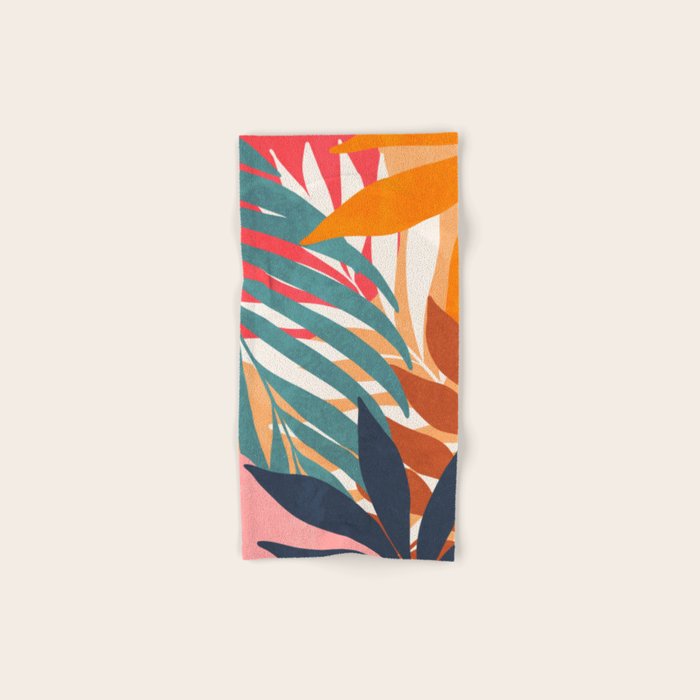 Abstract Boho Tropical Foliage 3 Bath Towel Gallery Image 1