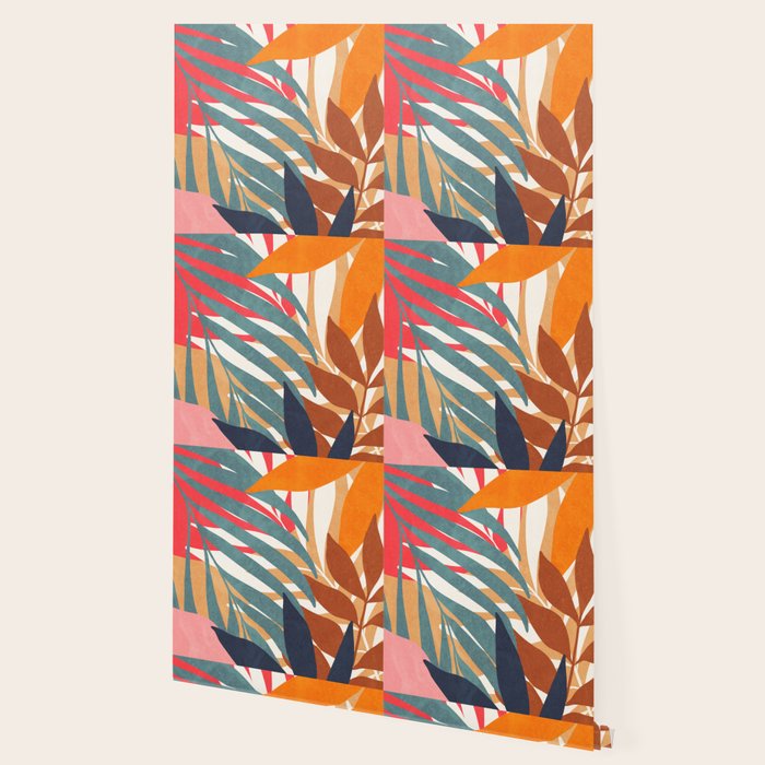 Abstract Boho Tropical Foliage 3 Wallpaper Gallery Image 2