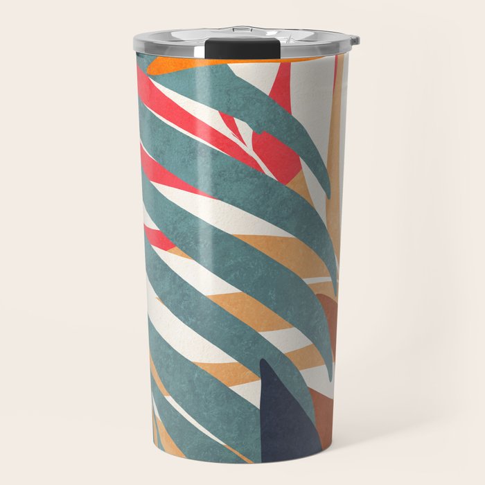 Abstract Boho Tropical Foliage 3 Travel Mug Gallery Image 1