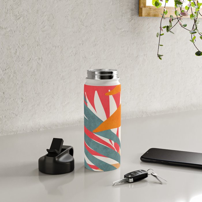 Abstract Boho Tropical Foliage 3 Water Bottle Gallery Image 4