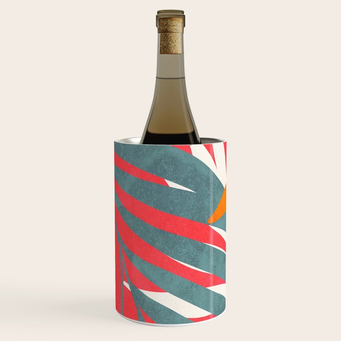 Abstract Boho Tropical Foliage 3 Wine Chiller Gallery Image 2
