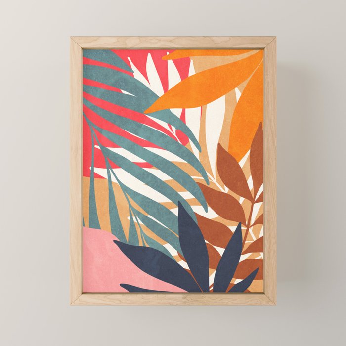 Abstract Boho Tropical Foliage 3 Mini Art Print Gallery Image 1
