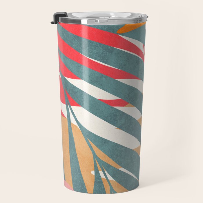 Abstract Boho Tropical Foliage 3 Travel Mug Gallery Image 3
