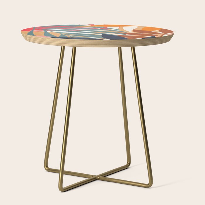 Abstract Boho Tropical Foliage 3 Side Table Gallery Image 1