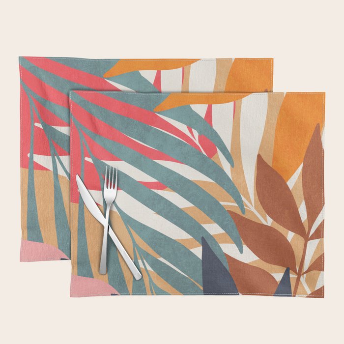 Abstract Boho Tropical Foliage 3 Placemat Gallery Image 1