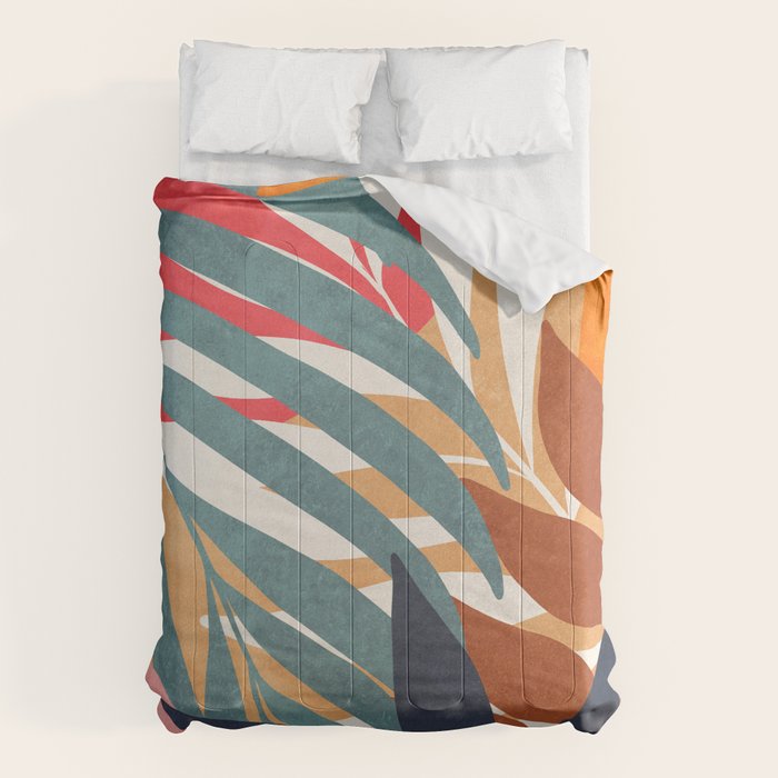 Abstract Boho Tropical Foliage 3 Comforter Gallery Image 6