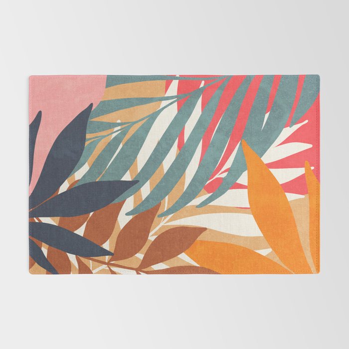 Abstract Boho Tropical Foliage 3 Rug Gallery Image 2