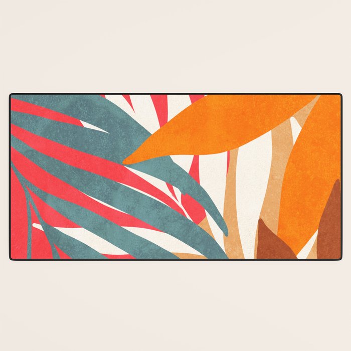 Abstract Boho Tropical Foliage 3 Desk Mat Gallery Image 3