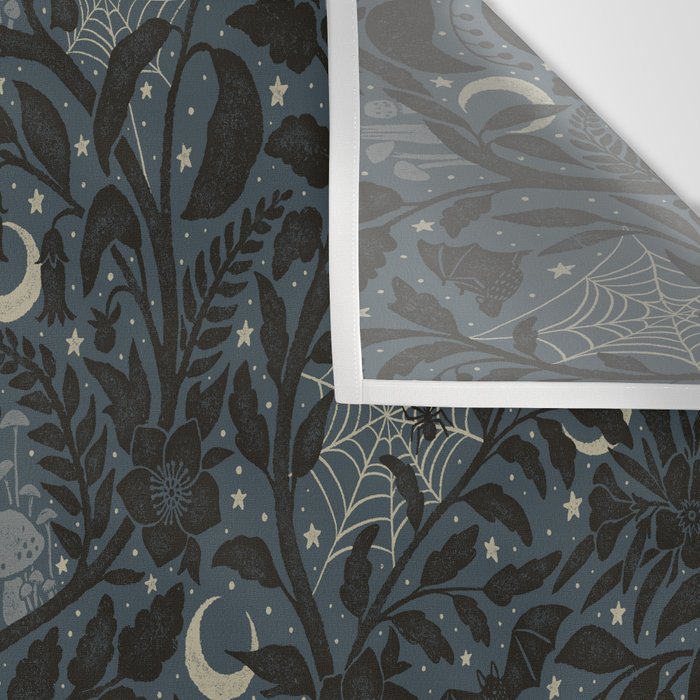 Mysterious Garden - midnight blue Wall Tapestry Gallery Image 3