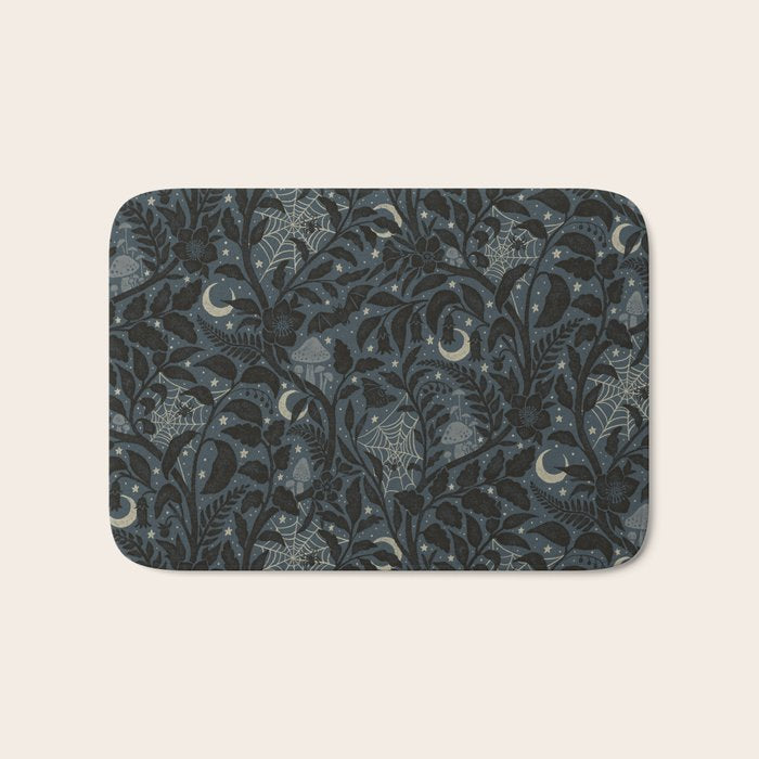 Mysterious Garden - midnight blue Bath Mat Gallery Image 1