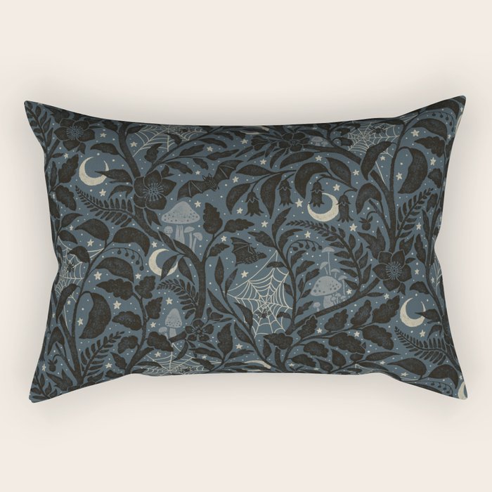 Mysterious Garden - midnight blue Rectangular Pillow Gallery Image 1
