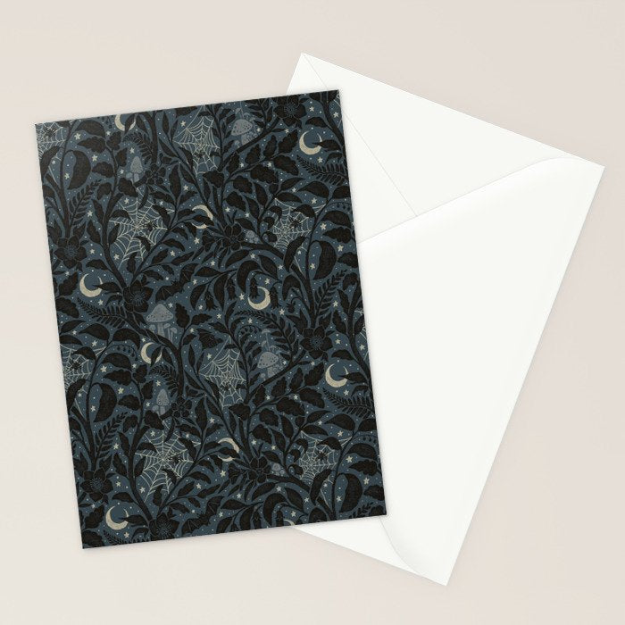 Mysterious Garden - midnight blue Stationery Card Gallery Image 2