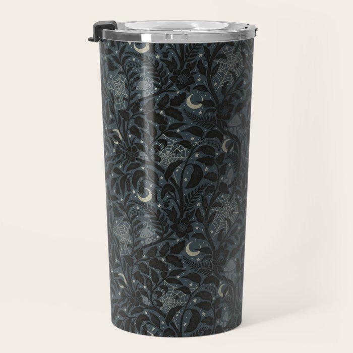 Mysterious Garden - midnight blue Travel Mug Gallery Image 3